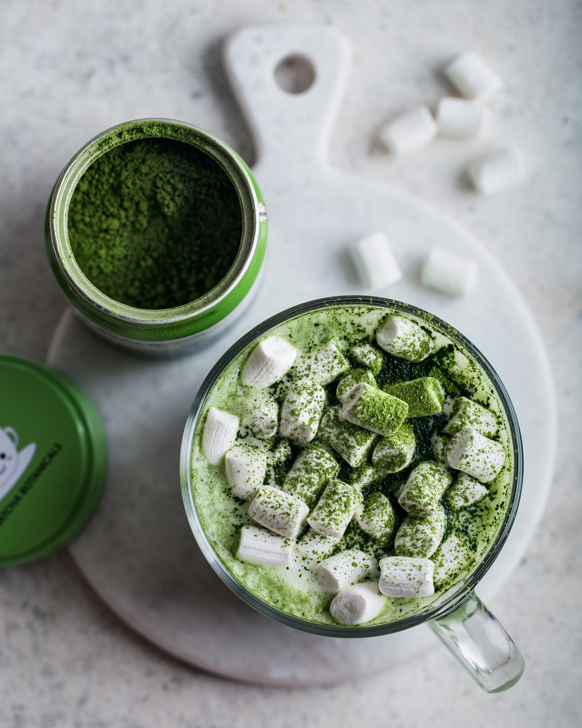 Matcha Latte with Marshmallows